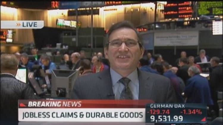 January durable goods down 1.0% & jobless claims 348,000