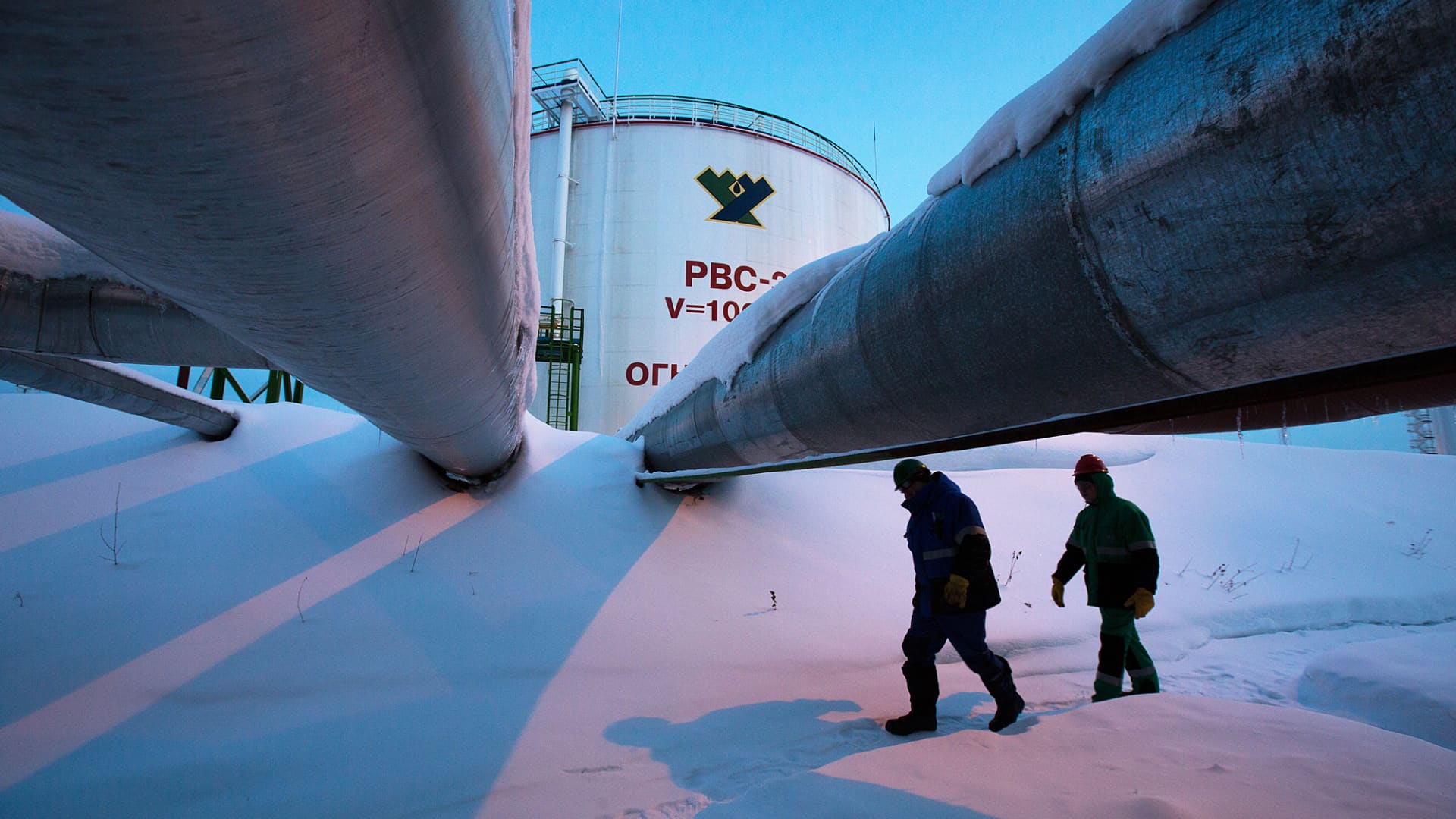 The central processing plant for oil and gas in Salym, Russia, Feb. 4, 2014. Salym Petroleum Development is a venture between Shell and Gazprom Neft.