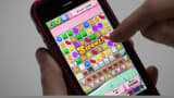 Candy Crush saga game on iPhone