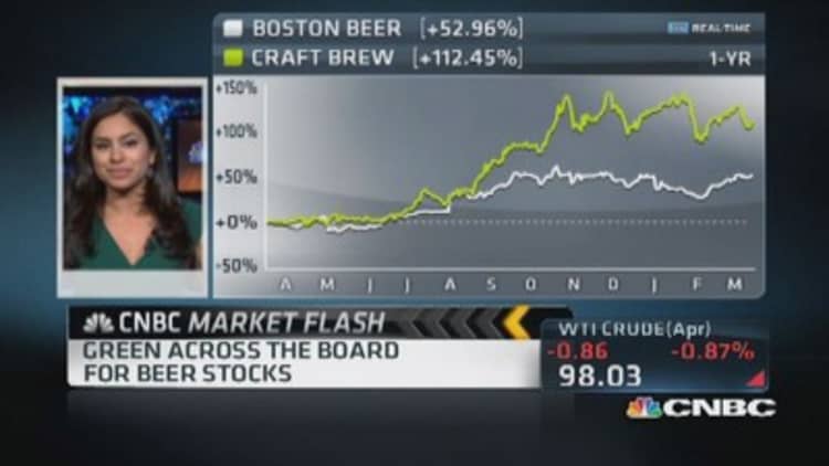 Beer stocks in the green