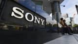The Sony Corp. logo is displayed outside the company's showroom in Tokyo, Japan.