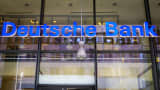 Deutsche Bank signage.
