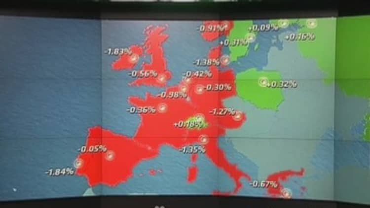 Europe shares close lower for second day