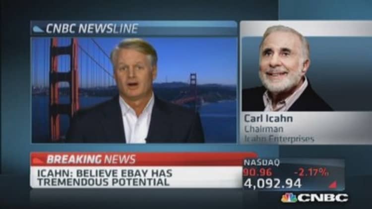 Icahn: eBay's Donahoe has passion, company has potential