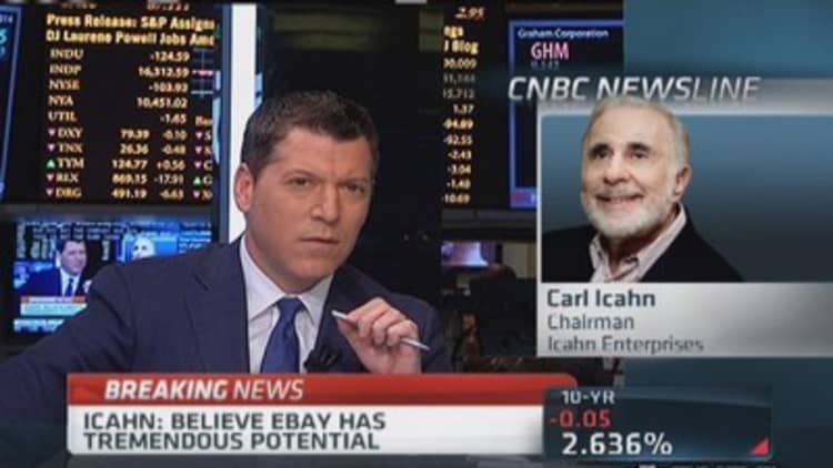 Icahn eased feelings about eBay CEO