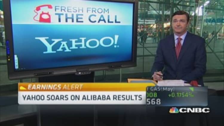 Yahoo soars on Alibaba results