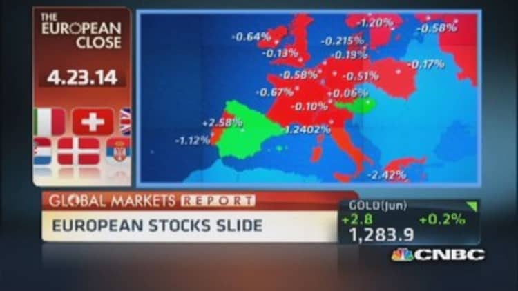 European markets close: Record euro zone debt