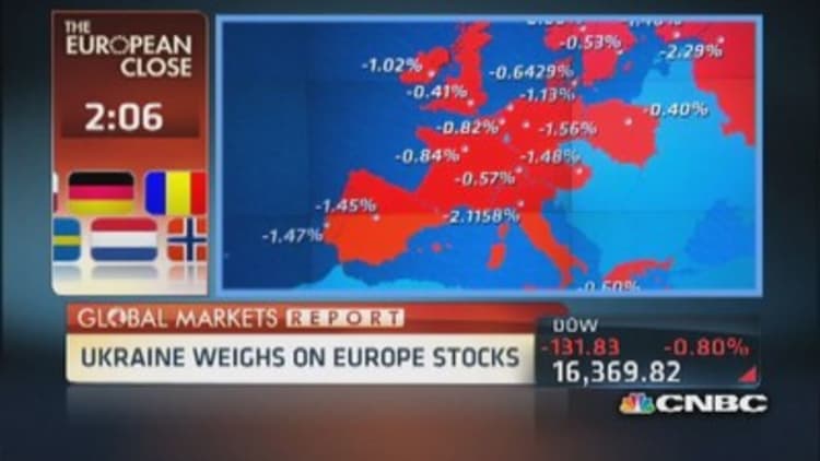European markets close: Heavy losses