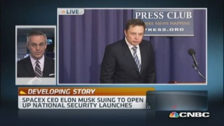 SpaceX CEO Elon Musk suing to open up launches