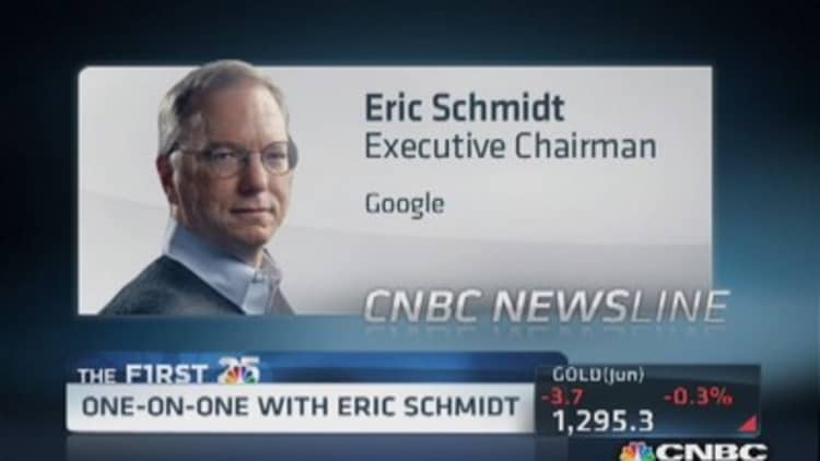 Google's Schmidt says mobile ads 'doing better'
