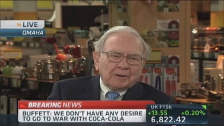Buffett: No desire to go to war with Coca-Cola