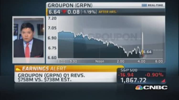 Groupon reports earnings