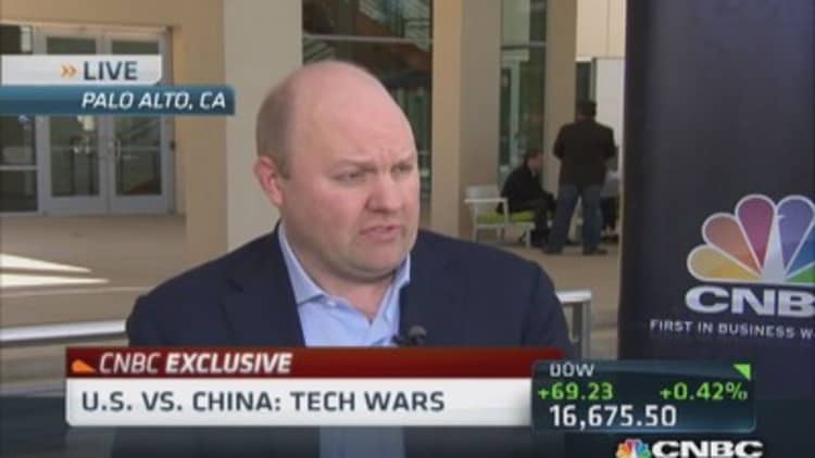 Marc Andreessen: Nervous about China hack threat