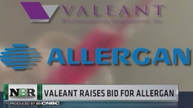 Valeant raises offer for Allergan 