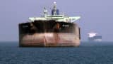 An oil tanker is seen off the port of Bandar Abbas, southern Iran.