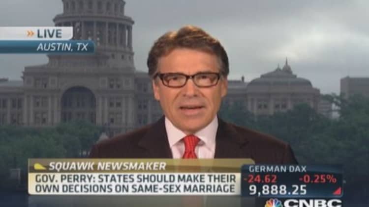 Gov. Perry on same-sex marriage