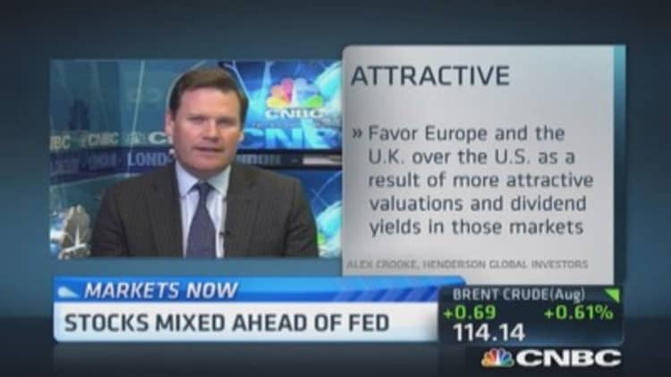 Stocks mixed ahead of Fed