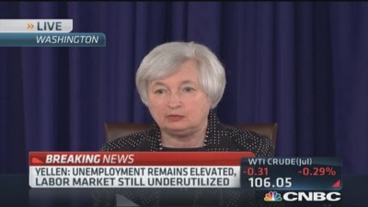Fed Chair Yellen: Unemployment remains elevated