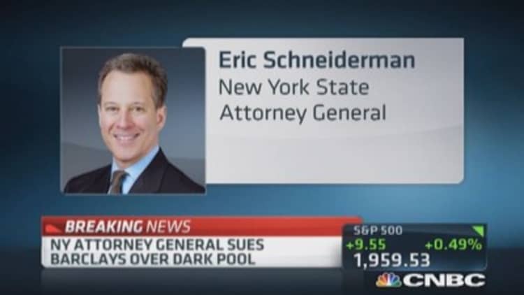 NY AG sues Barclays over 'dark pool'
