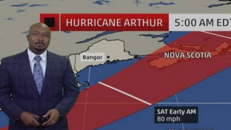 Eye on tropical storm Arthur