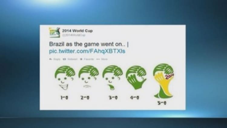 Brazil's World Cup loss sparks 35.6 million tweets