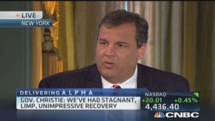 Christie: Economic recovery 'unimpressive'