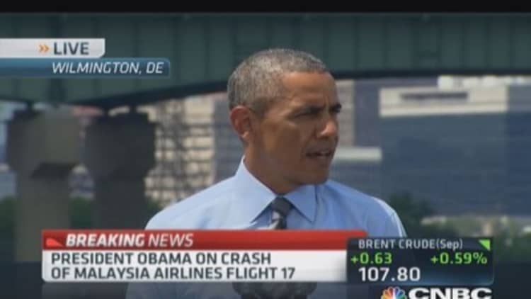 Obama on Malaysia: Thoughts & prayers with passengers' families