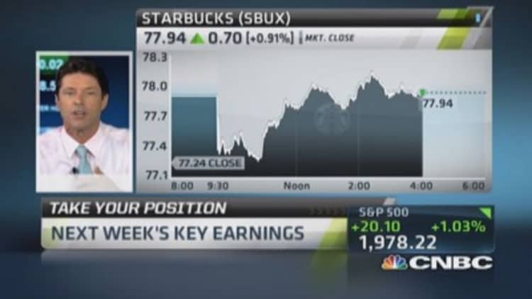 Earnings next week: Starbucks, Apple & more