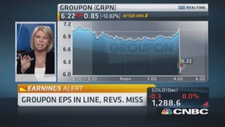 Groupon reports revenue miss