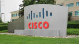 Cisco sign at their campus in San Jose, Calif.