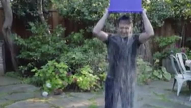 Zuckerberg's own ice bucket challenge
