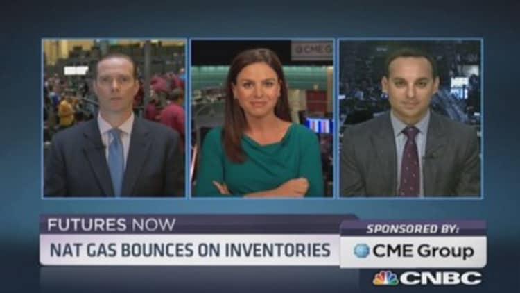 Futures Now: Nat gas bounces on inventories