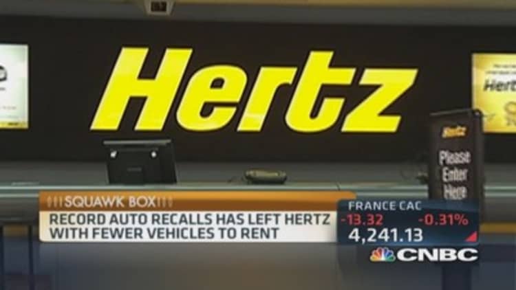 Hertz blames recalls for lowered guidance