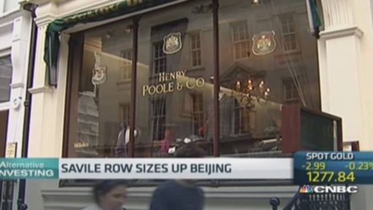 China the perfect fit for London's $6,000 luxe tailors