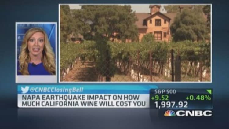 Napa earthquake impact on wine