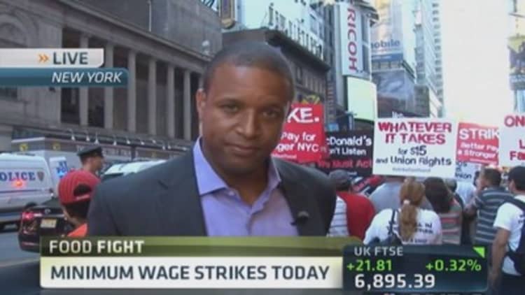 Minimum wage strikes today