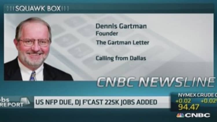 'Pay little attention' to US jobs report: Gartman