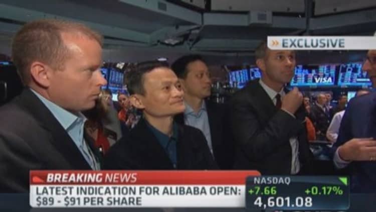 Alibaba indications $89 - $91 per share