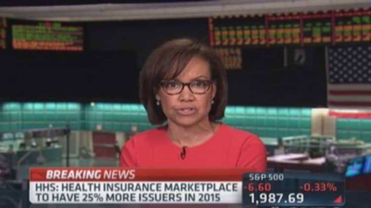 HHS: Health Insurance Marketplace 25% more issuers in 2015
