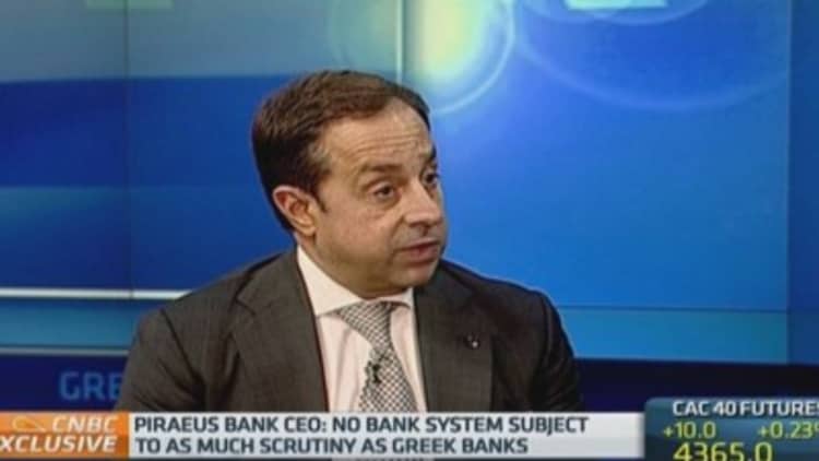 'Optimistic' on ECB stress tests: Piraeus Bank CEO