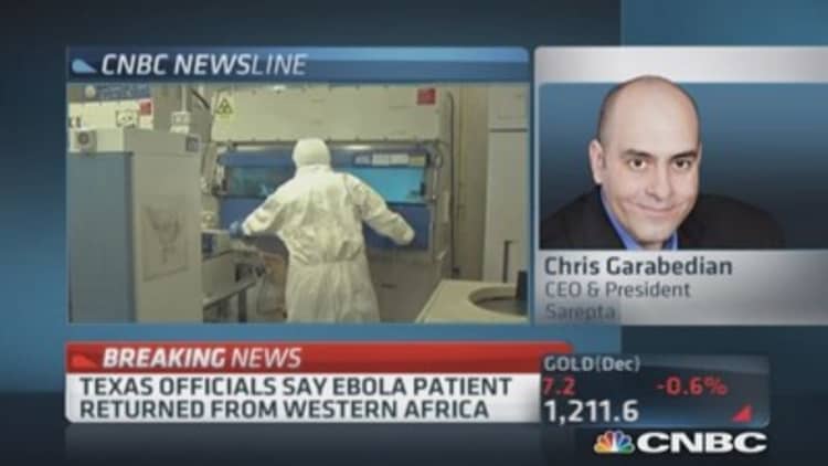 Sarepta CEO ready with Ebola drug if requested