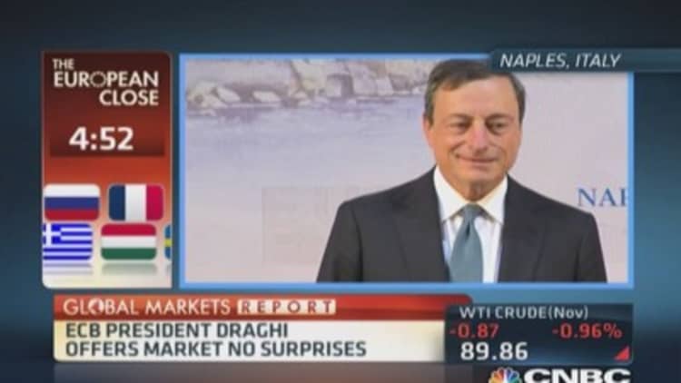 European markets close: Draghi disappoints