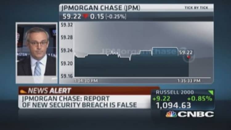 JPMorgan to CNBC: Report of new security breach false