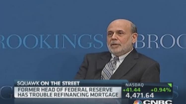 Bernanke 'unsuccessful' in refinancing mortgage
