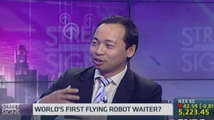 Why this firm created a flying robot waiter