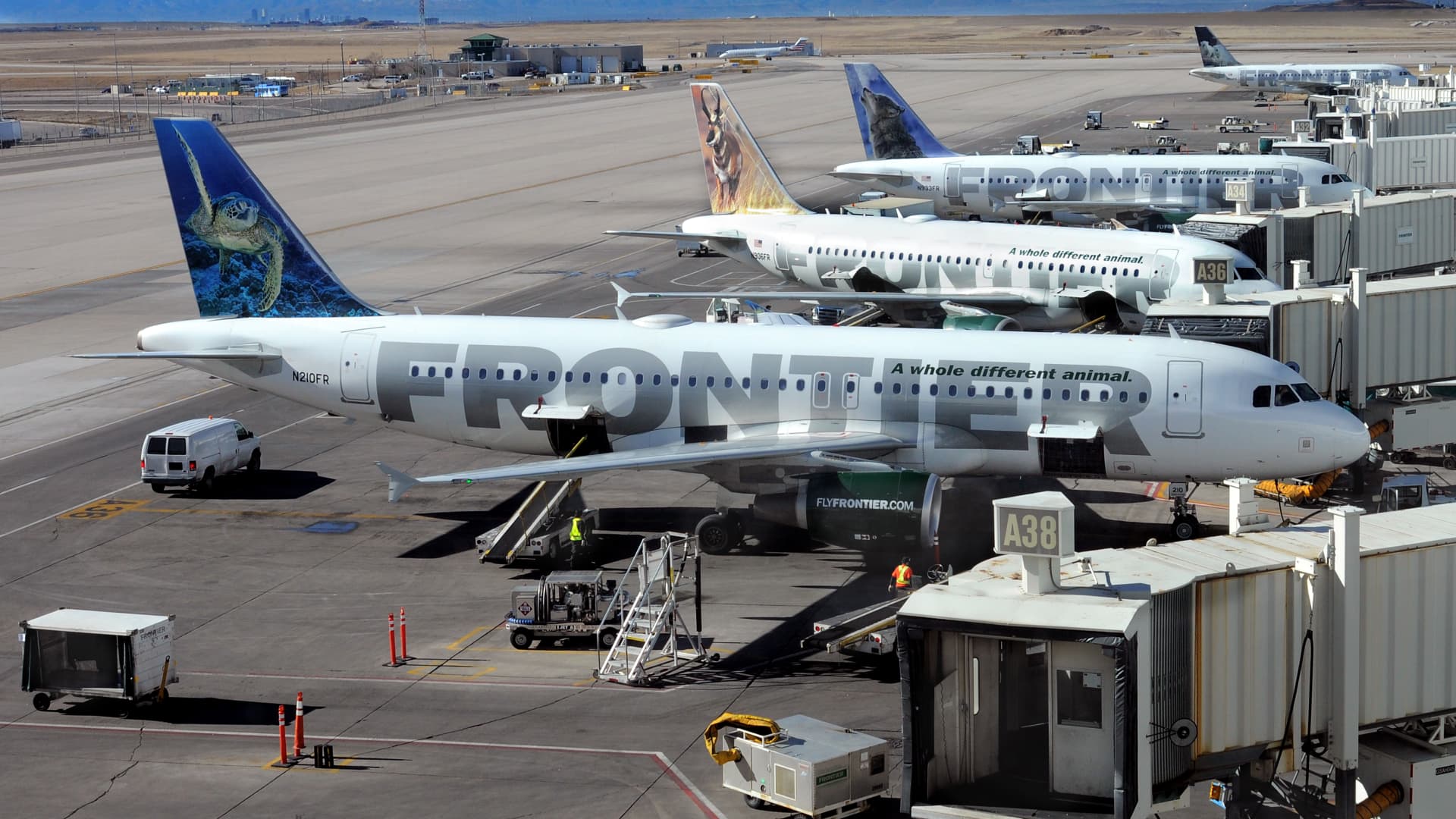 Frontier Airlines planes.