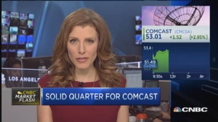 Comcast shares higher post-earnings