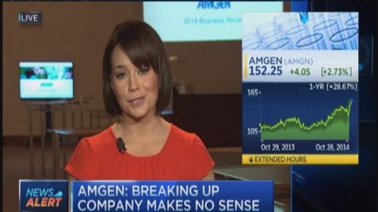 Amgen CEO: Not planning on split