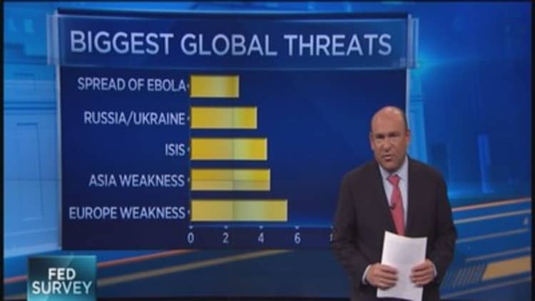 Fed Survey: Biggest global threats 