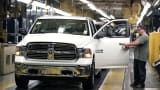 A Chrysler assembly line at the Warren Truck Assembly Plant in Warren, Michigan.